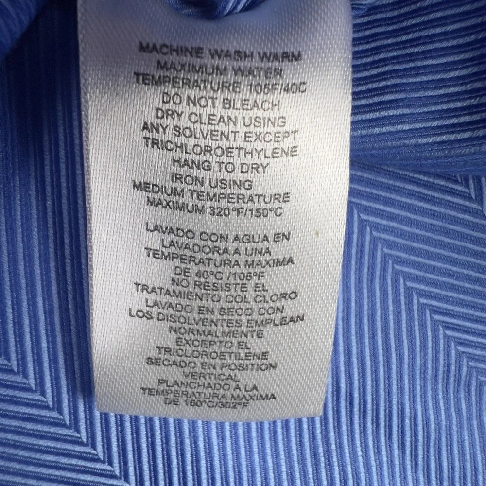 Robert Graham Shirt Mens 4XL/20 Blue Herringbone Dress Long Sleeve‎ Cotton
